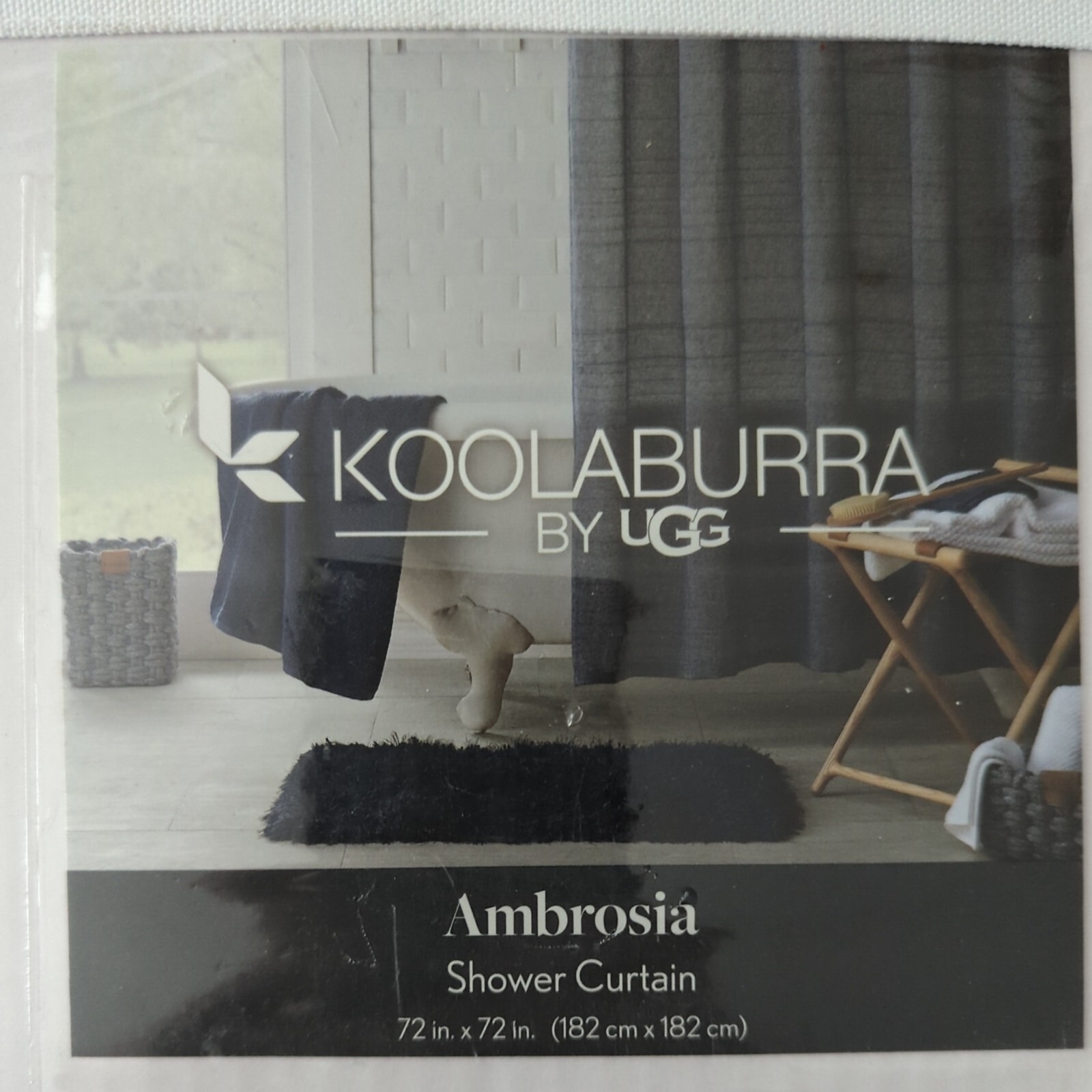 Koolaburra Ugg Shower Curtain Blue Fabric 72x72 NEW Ambrosia Seaming