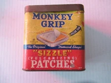 Vintage Monkey Grip "Sizzle" Patches Cardboard Can