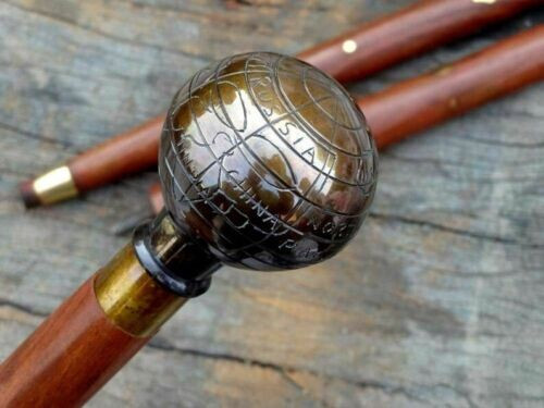 Solid brass Indian globe head handle vintage styl… - image 1