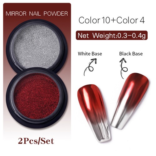 Nagel Funkeln Glitzern Pulver Spiegel Metallisch Chrom Pigment Nail Art Dekor - Bild 32 von 38