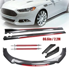 For Ford Fusion 2006-2020 Front Bumper Lip Spoiler Side Skirt Carbon Fiber Body