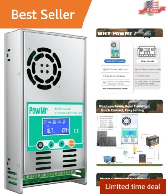 High-Efficiency 60 Amp MPPT Solar Charge Controller with Backlight LCD Display