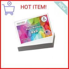 Magnetic Photo Pocket Picture Frame, White, Holds 4 x 6 Inches Photos, 25 Pack,