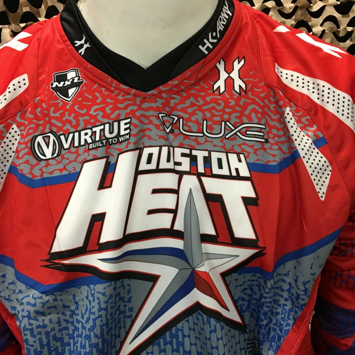 NEW HK Army Freeline Paintball Jersey - Houston Heat Home - Red/Blue - 2XL