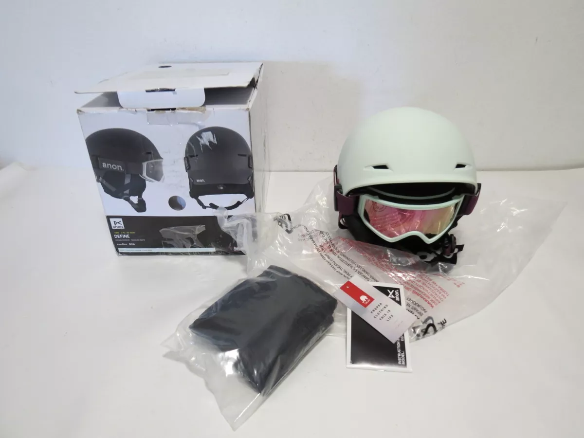 Anon Kid s Define Helmet Flowers Green Helmet with googles L Large 52 55cm