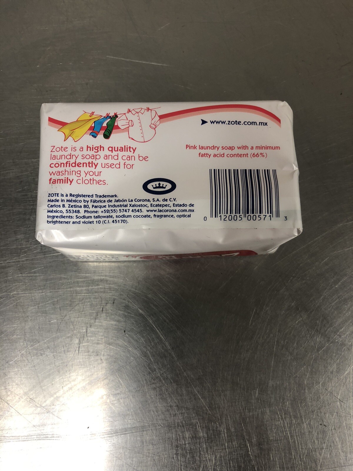 NEW ZOTE Pink Bar Soap 14.1 oz More Whitening Power for Laundry Fatty