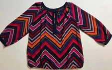 Banana Republic 3/4 Sleeve Blouse Women’s SZ Medium Chevron Print