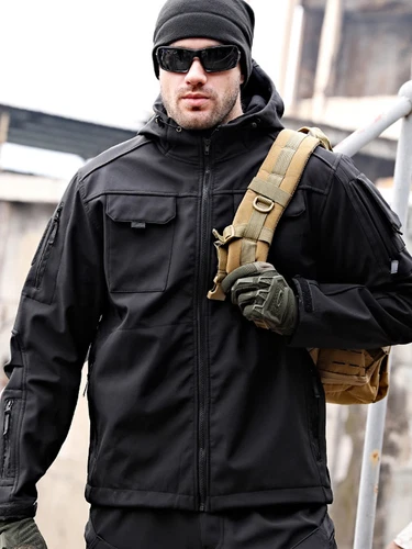 Tactical Jacket Men Military Outdoor Waterproof Hood Windbreaker Work Soft Shell - Picture 11 of 27