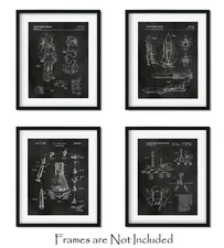 4 Space Patent Prints - 8x10 Wall Art Decor - Great Gift for Aerospace Lovers