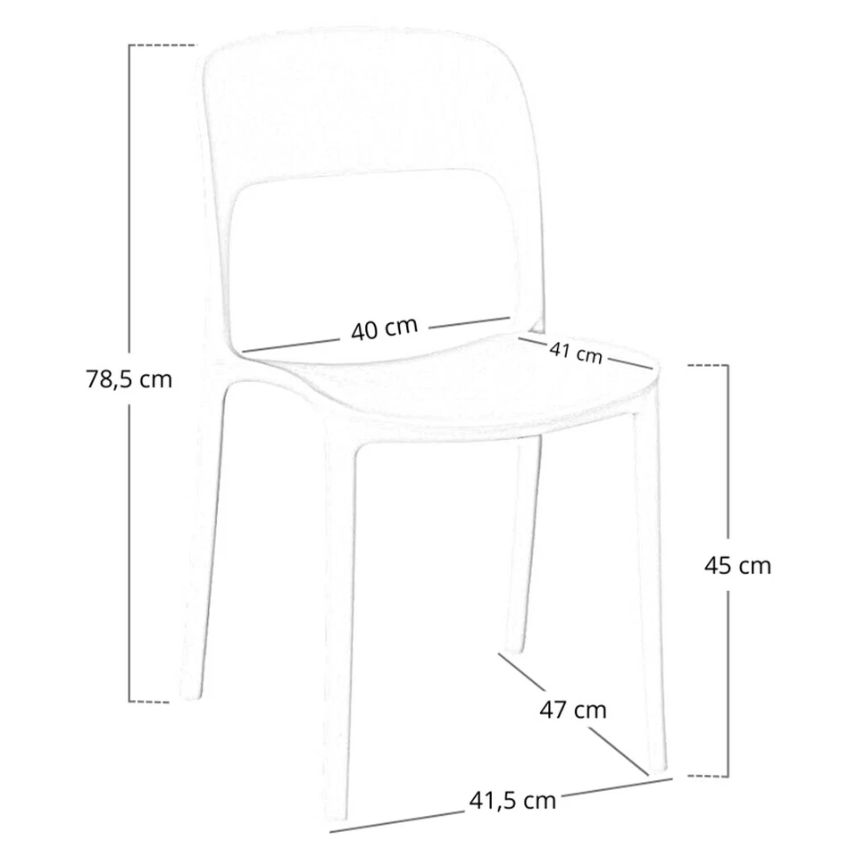 Sedia Alice in plastica impilabile colore grigio modello comfort - Immagine 4 di 4