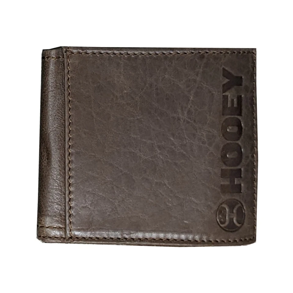 Мужской кожаный бумажник двойного сложения (руки вверх - принт Nomad) - Изображение 2 из 4