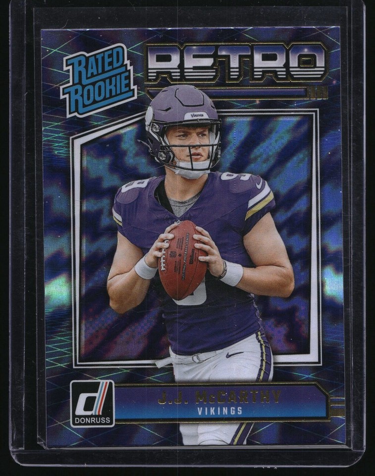 2024 Donruss J.J. McCarthy #2 Rated Rookies Retro Minnesota Vikings