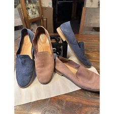 Sperry Women's Loafers Slip On Shoes Navy Blue Tan Suede Leather Size 9.5