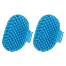 2Pcs Dog Bath Brush Silicone Pet Shampoo Brush for Bath  Clean Blue