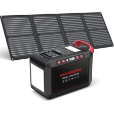 Portable Solar Generator Power Station 300W with Foldable Solar Panel for Cam...