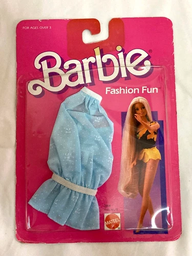 Vintage Barbie 1986 Fashion Classics fun #2864 Light Blue Dress NIP