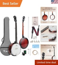 Banjo 5 String Banjos,Professional Full Size 38 Inch Open or Closed Back With...