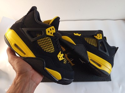 Jugendliche Nike Air Jordan 4 Retro (GS) - 408452 017 - schwarz weiß Tour gelb