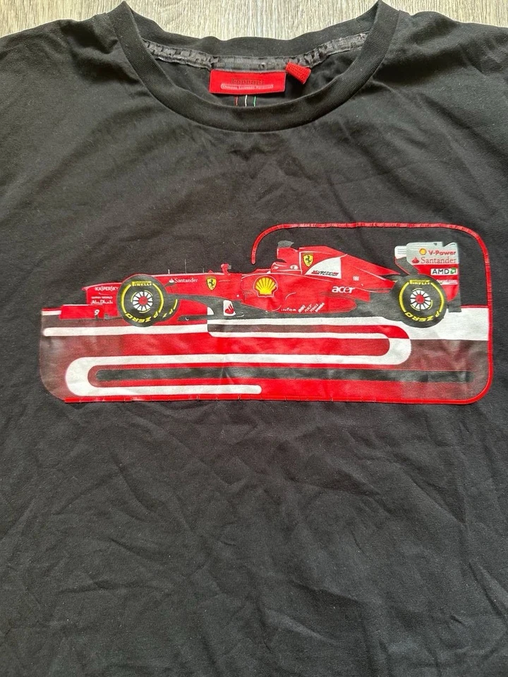 Camiseta Rara De Colección Ferrari F1 Scuderia Racing Negra Gráfica Logotipo Coche Para Hombre L Foto 4 de 4
