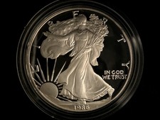 1986-S Inaugural American Silver Eagle Proof 1oz .999 Silver w/ OGP Box & COA