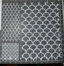 FISH SCALES 3sizes TEXTURE AIRBRUSH Paint STENCIL SET 3pcs Mylar 10mil Scale 12  