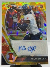 Milo Eifler Gold Ice Rookie Auto 2021 Prizm Draft Picks Card #DPA-MIL Cardinals