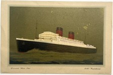 1950 CUNARD WHITE STAR RMS MAURETANIA ABSTRACT LOGCARD SOUTHAMPTON LE HAVRE COBH