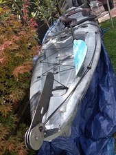 fishing kayak 4m long with lifting rudder , trolley and anchor