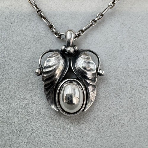 Georg Jensen 1994 Year Pendant Necklace Sterling Silver 925 with Pouch - Picture 4 of 12