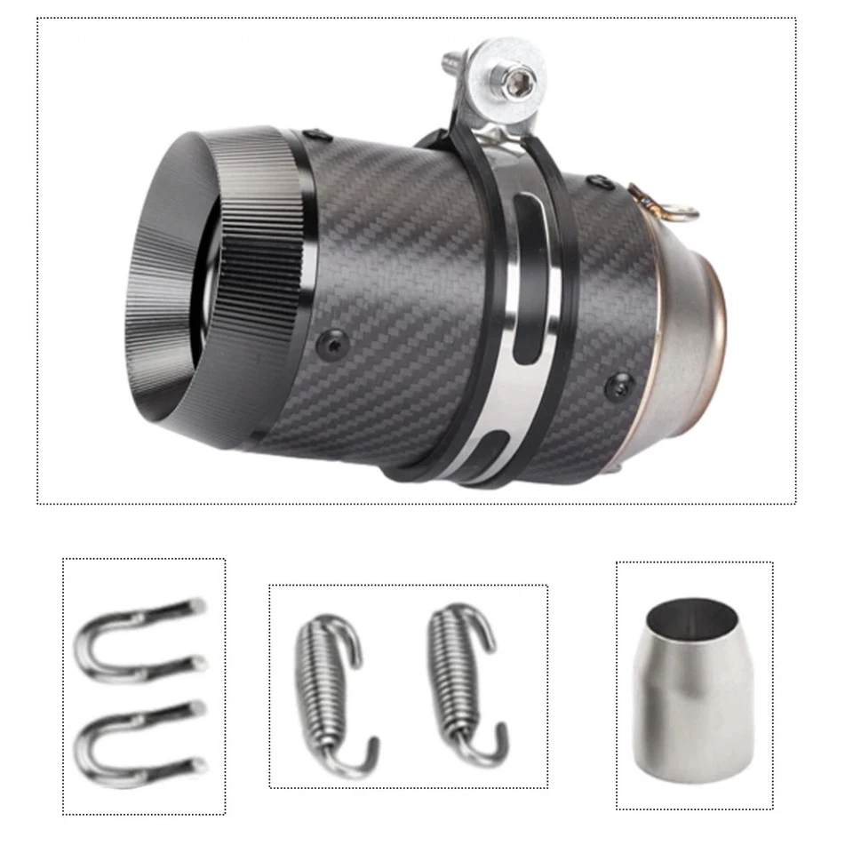 Universal Motorcycle Exhaust Muffler Carbon Fiber For Z900 Z1000 ninja400 CBR500 Foto 3 de 4