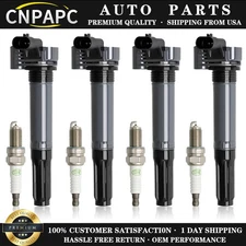4pcs Ignition Coil & Spark plug Pack for 2012 2013 - 2017 Fiat 500 l4 1.4L UF649