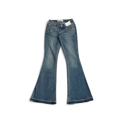 Hollister Ultra Low Rise Flare Jeans 00R W24 Medium Wash Denim NWT