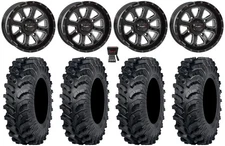 System 3 ST-4 14" Wheels Black 30" MT911 Tires Kawasaki Teryx Mule