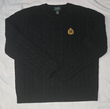 Vintage Polo Ralph Lauren Cable Knit Sweater XLLambswool Crewneck Crest