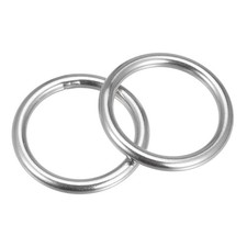 2pcs 316 Stainless Steel Round Ring Welded O-Rings 40mm 1.57" ID 6mm Thick