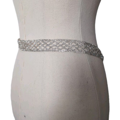 Women Shiny Self Tie Belt Dance Dress Waistband Chain - Bild 4 von 4