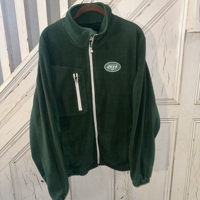 New York Jets Jacket Mens Small Green Official NFL Fleece Full Zip Light Jacket