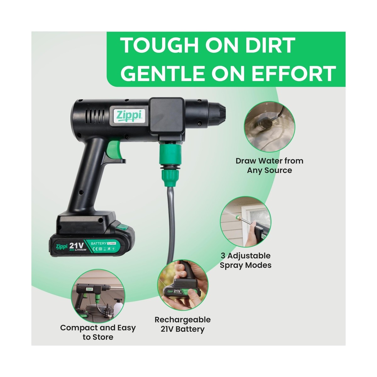 Zippi Hydro Cleaner Deluxe 2025 – Cordless High-Pressure Scrubber