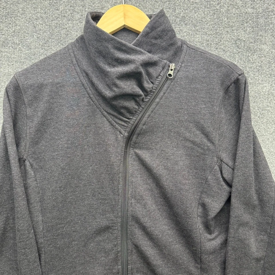 Chaqueta Tuff Athletics Cremallera Completa Mujer Talla L Gris Carbón Cuello Simulado Bordado Foto 2 de 4