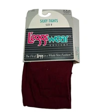 Leggs Wear Hosiery Womens Pair Of Silky Tights Cranberry Size B Made In USA