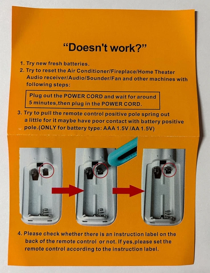 Replacement for Pleasant Hearth Fireplace Remote Control Model JY-3A Listed... - Image 2 of 4