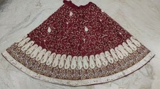 Vintage Indian Bridal Long Skirt Hand Beaded Zardozi Georgette Wedding Lehenga