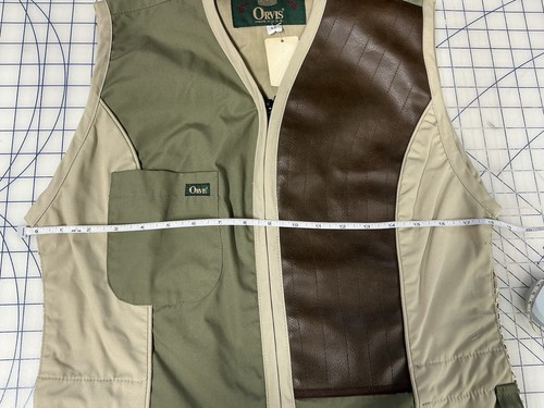 Orvis Hunting Shooting Sportsman Vest Light Olive Green & Brown Size Medium - Picture 6 of 8