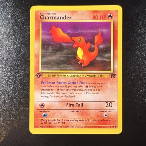 Pokémon Charmander 50/82 Team Rocket Common LP  1st Ed  WOTC English 1999