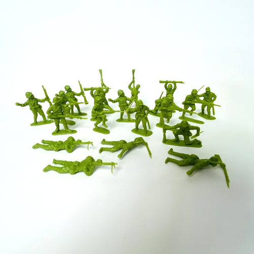 Vintage Green Army Men Plastic Toy Soldiers Lot Military Figures Kids Playset - Bild 2 von 17