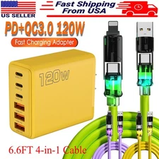 120W Fast Charging USB Type C Wall Charger For Samsung iPhone Android Phone