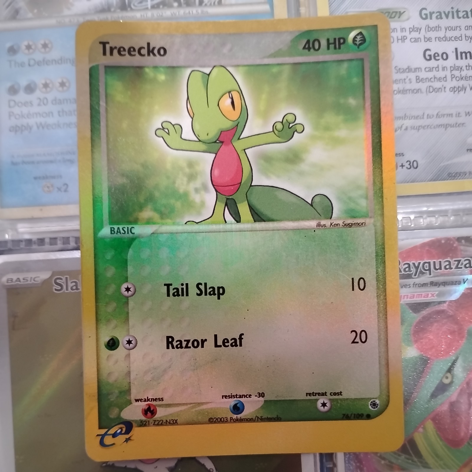 TREECKO 76/109 2003 Pokemon Card TCG Ruby & Sapphire Reserve Holo exploring