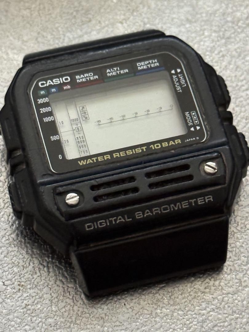ヴィンテージ CASIO カシオ BM-100WJ デジタルバロメーター 思い出家電】カシオの腕時計「デジタルバロメーター BM-100WJ