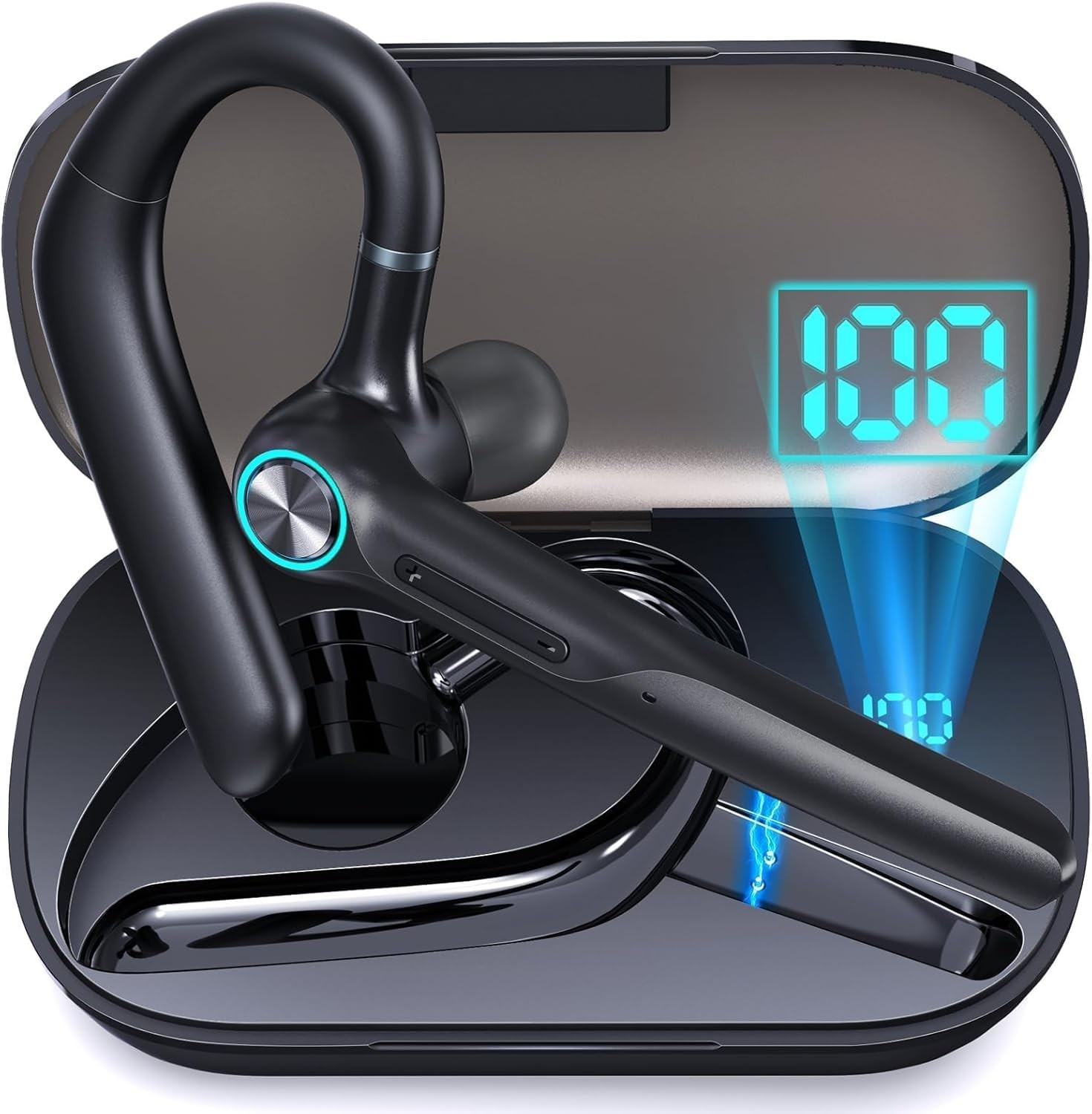 Bluetooth Noise Cancelling Trucker Headset with Wireless Mic Earpiece