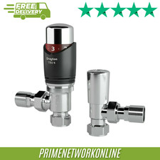 Drayton TRV4 Anthracite Angled Thermostatic Valve & Lockshield 15mm 07 05 210